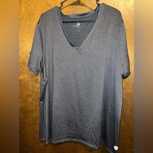 Plus Size 3X Grey Athletic Lattice Sleeve Tee